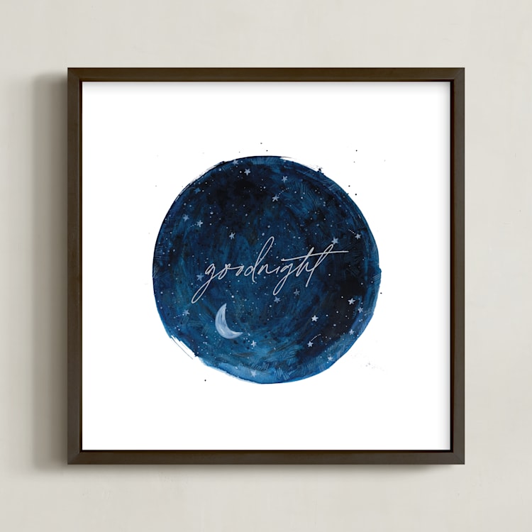 "Constellations" - Art Print in indigo by Krissy Bengtson - Framed