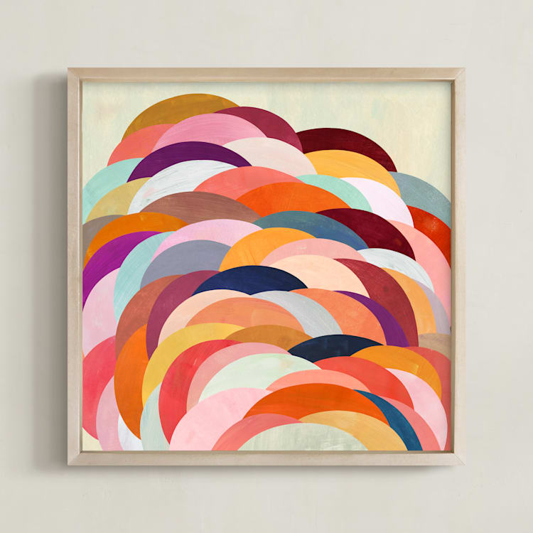 "Discus" - Art Print in Sunset by melanie mikecz - Framed