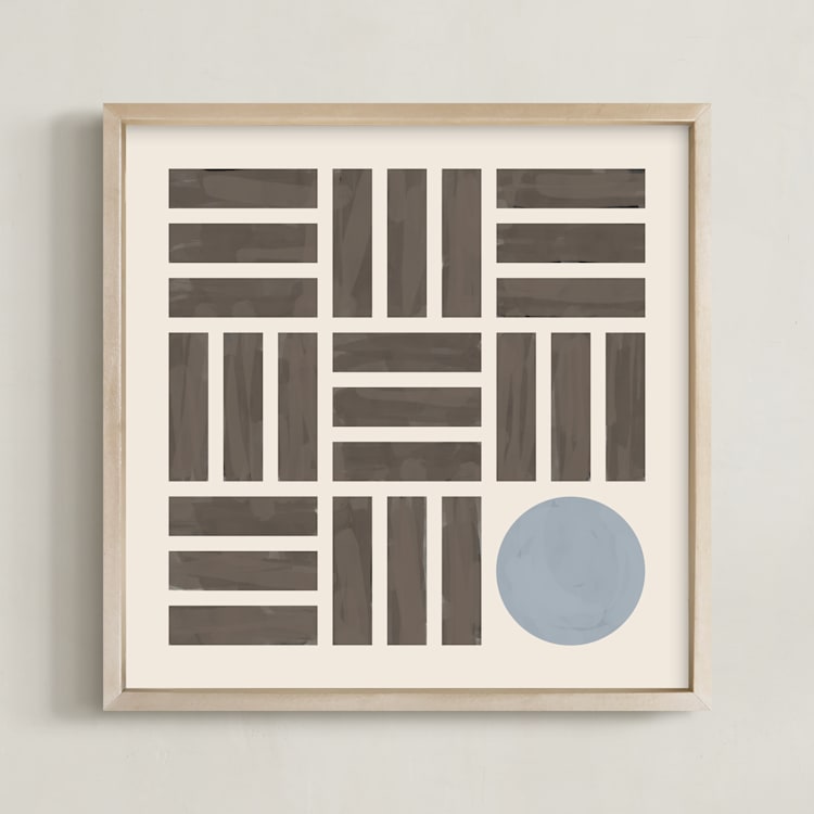 "Ki Ni Maru" - Art Print in Espresso by Yohaku Oshima - Framed