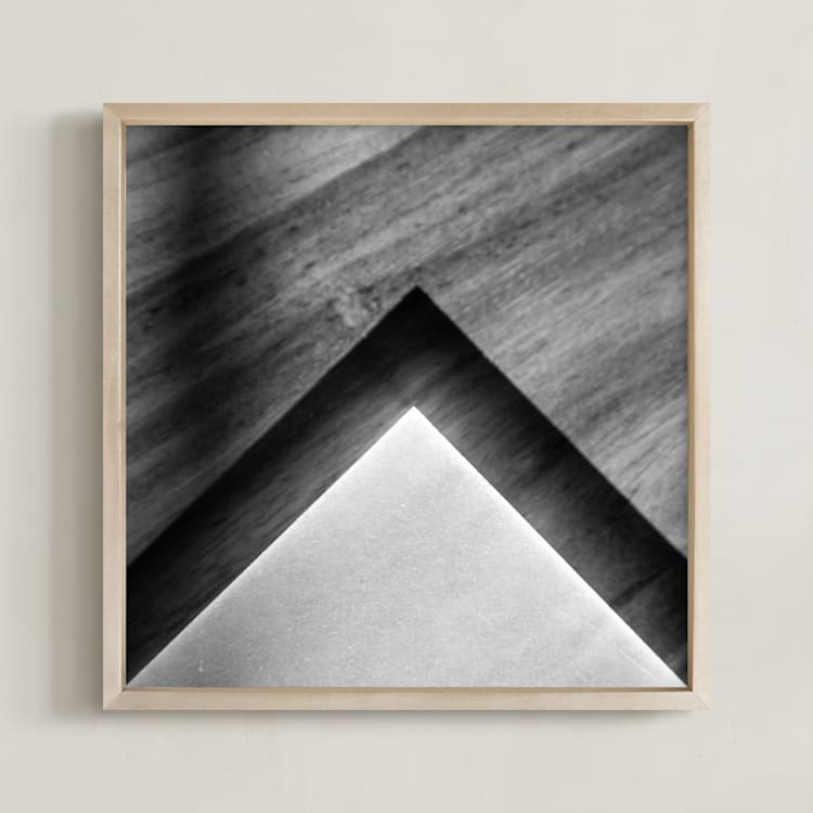 "Shadow Geometry #2" - Art Print in Shades Grey by Van Tsao - Framed
