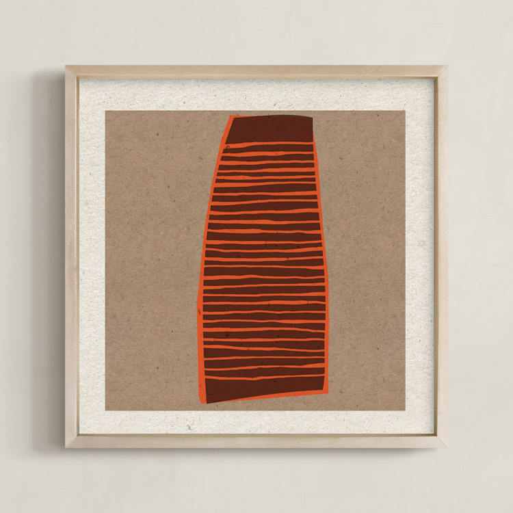 "Let's Go on a Trip II" - Art Print in Hearth Brown by Alain Castoriano - Framed