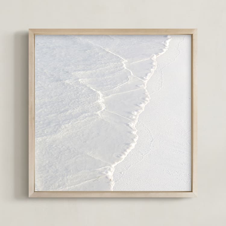 "White Water " - Art Print in White ocean waves by Lisa Sundin - Framed