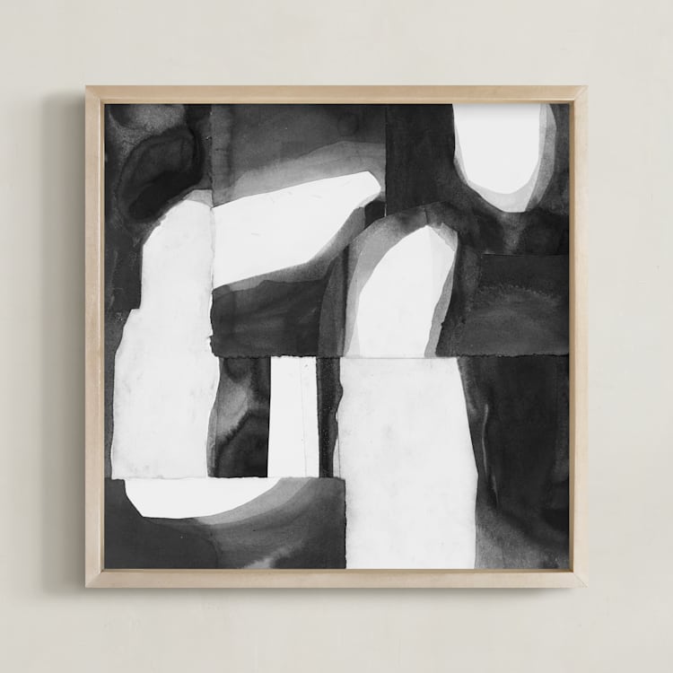 "Construct 1" - Art Print in Black and White by Ashleigh Ninos - Framed