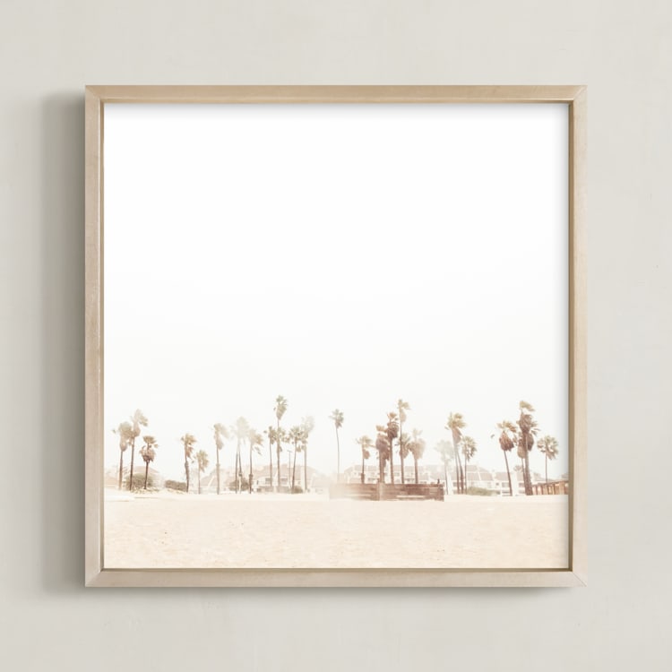 "Stormy Palms" - Art Print in warm storm by Kamala Nahas - Framed