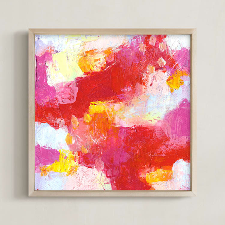 "mini study #5" - Art Print in rose by Kat Roberts - Framed