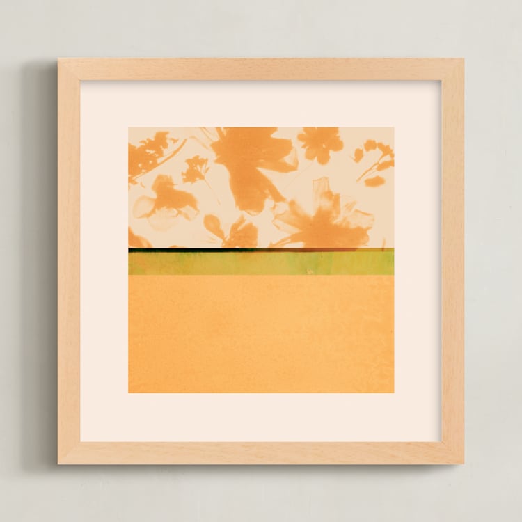 "Fusion 1" - Art Print in Saffron by Kamala Nahas - Framed
