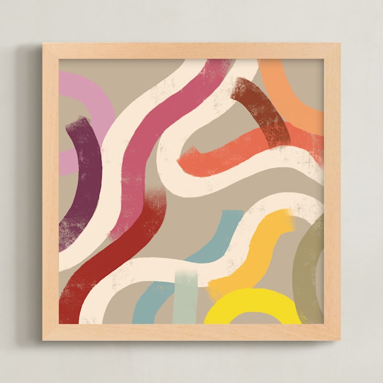 "The Dance 1" - Art Print in Sand by Paola Benenati - Framed
