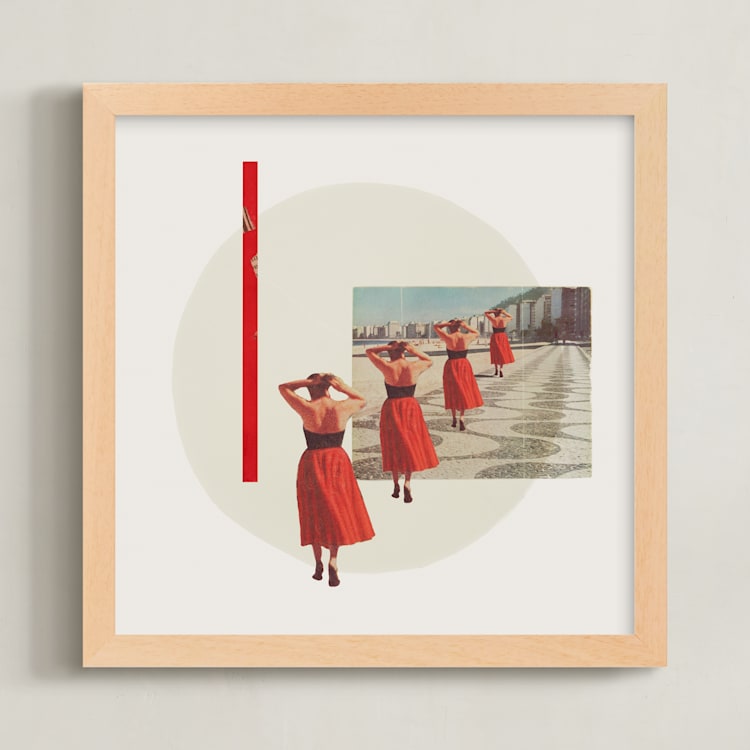 "Well Red" - Art Print in Red Dress by Kamala Nahas - Framed