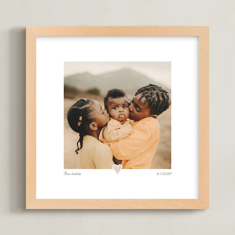 "With a Heart: Square Framed Photo" - Framed Photo in Taupe by Laura Hamm - Framed