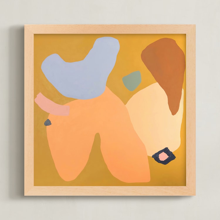 "Six" - Art Print in mustard by FERNANDA MARTINEZ - Framed