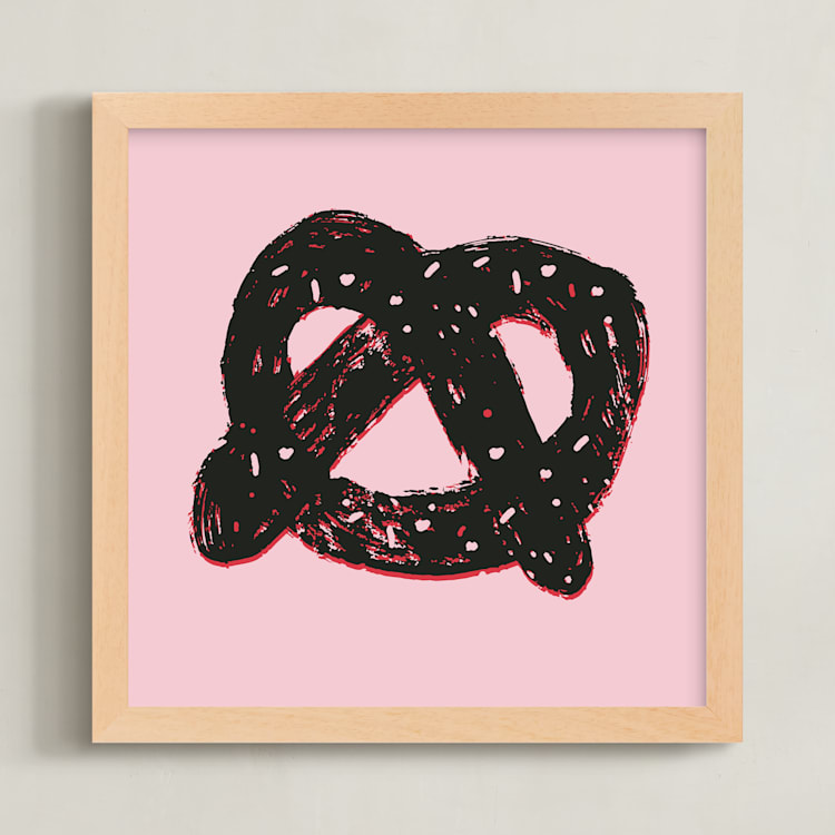 "Pretzel" - Art Print in Rose Pink by Jordan Sondler - Framed