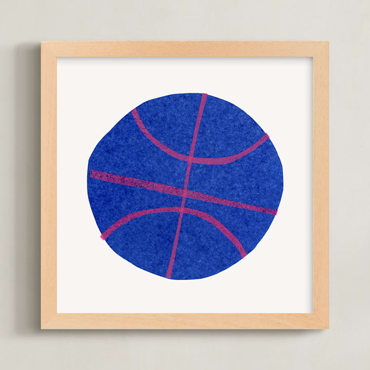"Electric Sports 3" - Art Print in Cobalt by Carrie Moradi - Framed