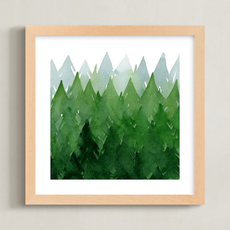 "Forest" - Art Print in Forest Green by Priscilla Lee - Framed