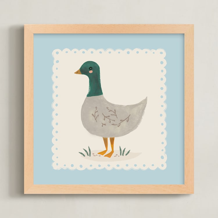 "Country Collection 3" - Art Print in Baby Blue by Karidy Walker - Framed