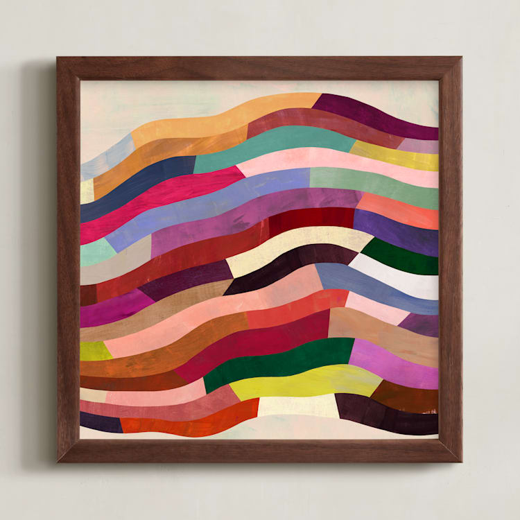 "Strata II" - Art Print in Cream by melanie mikecz - Framed