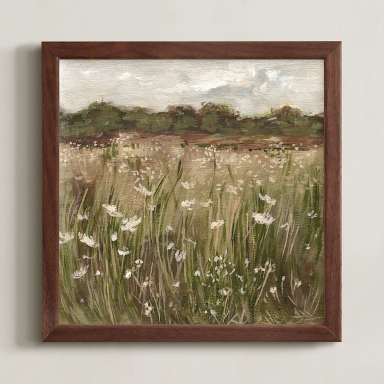 "Field of Lace" - Art Print in Terre Verte by Lorent and Leif - Framed