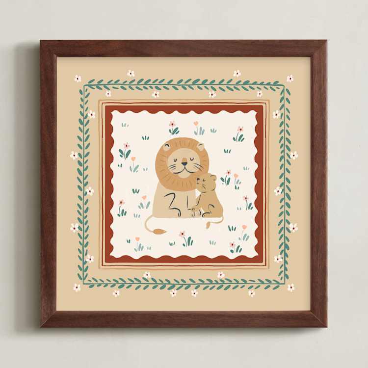 "Vintage Safari 3" - Art Print in Vintage Tan by Dominika Godette - Framed