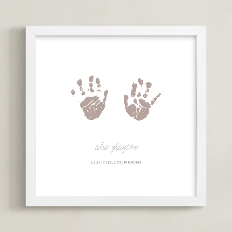 "Handprints: Custom Print" - Custom Print in Mink by Minted - Framed
