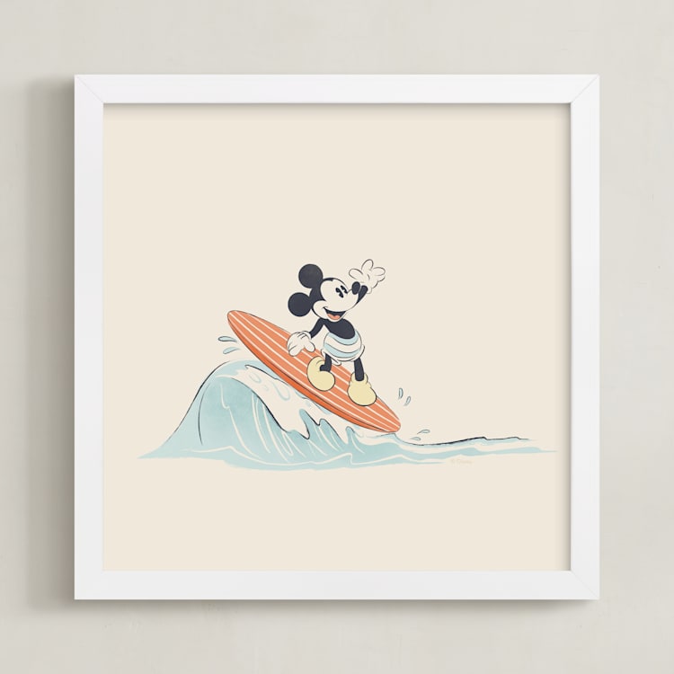 "Disney's Mickey: A Day by the Sea ll" - Art Print in Sand by Sabrin Deirani - Framed