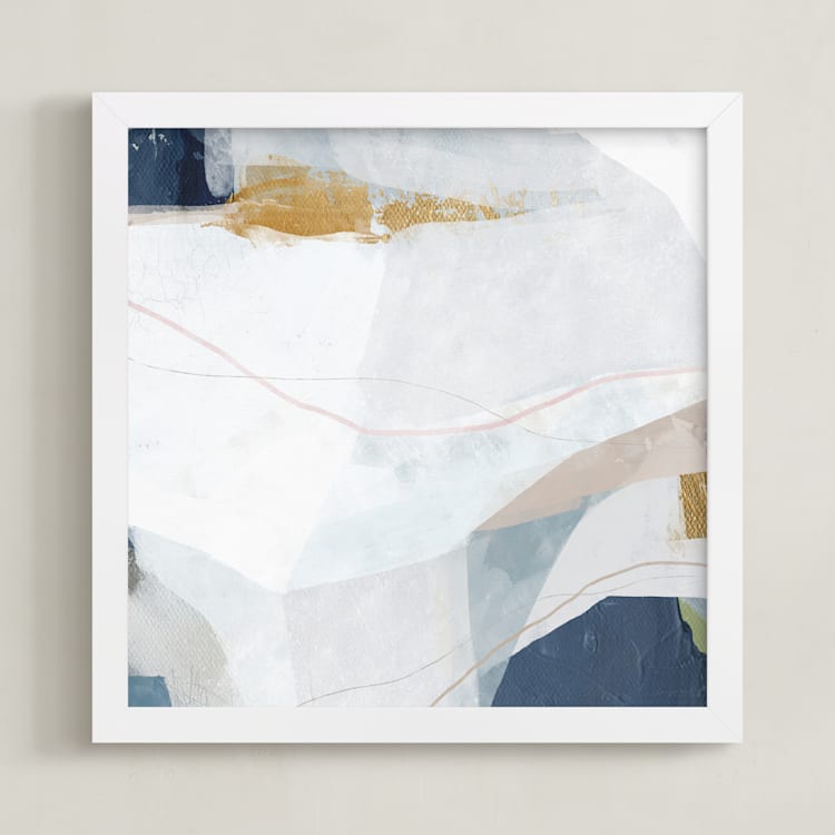 "Holding On" - Art Print in Denim by Melanie Severin - Framed
