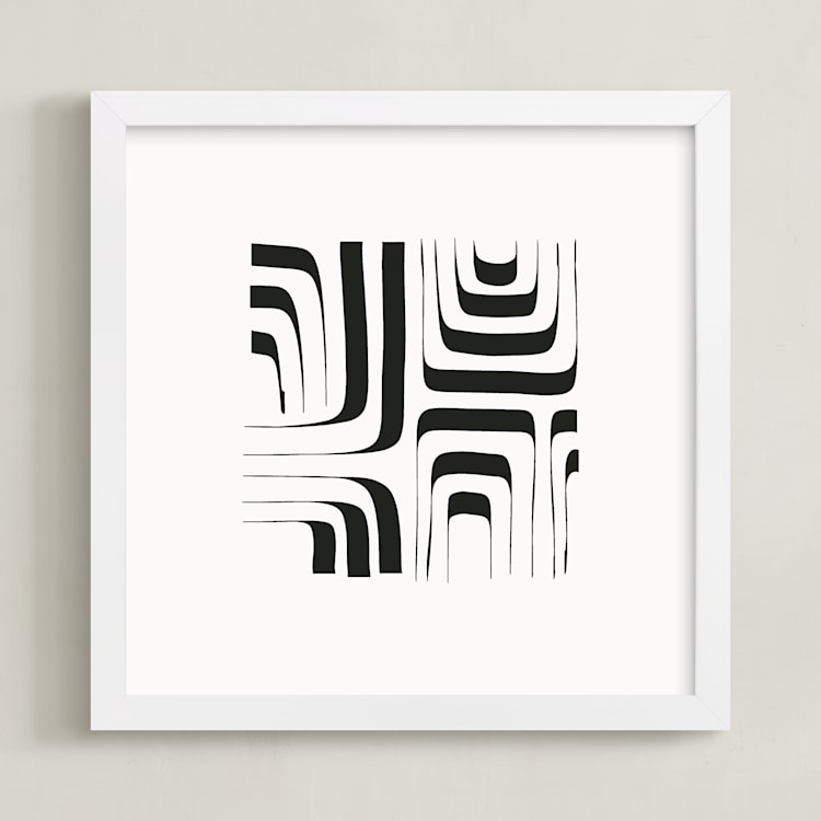 "aligned" - Art Print in black and white by Jennifer Morehead - Framed