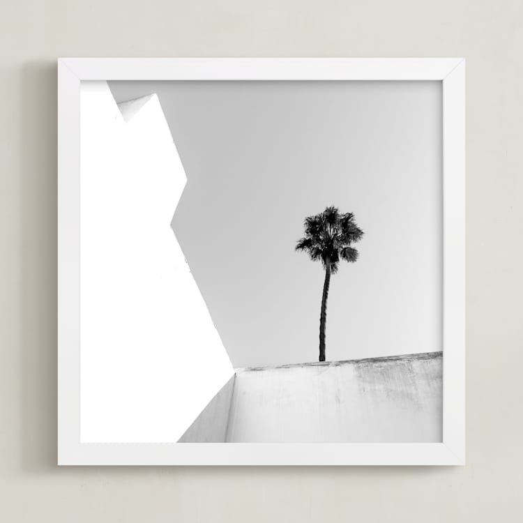 "Structured Palm" - Art Print in Black & White by Zani van Zyl - Framed