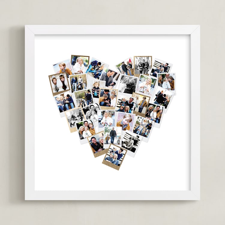"Heart Snapshot Mix®" - Foil Framed Photo in Gold by Minted - Framed