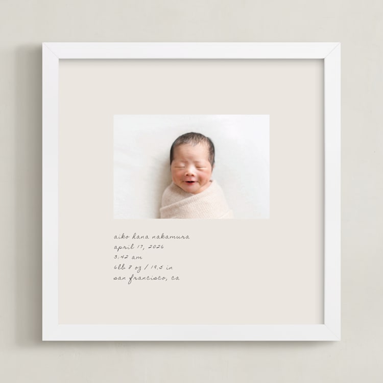 "Welcome, Little One" - Framed Photo in Cotton Cream by Sierra Lee - Framed