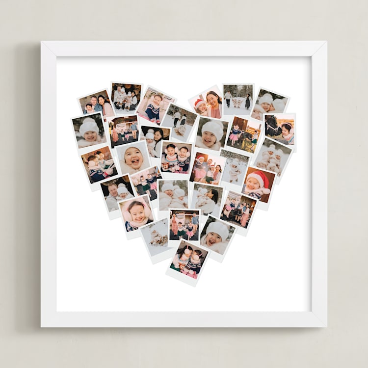 "Holiday Heart Snapshot Mix®: Framed Photo" - Framed Photo in White by Minted - Framed