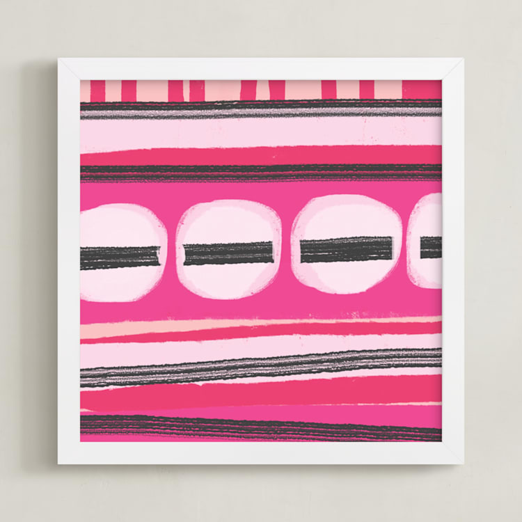 "Poppy Pinks" - Art Print in Poppy Pink by Melanie Biehle - Framed