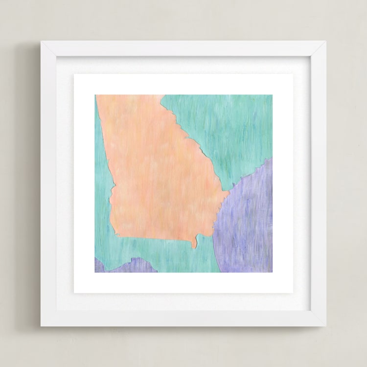 "Georgia in Paint" - Art Print in Georgia Peach by Denise Wong - Framed