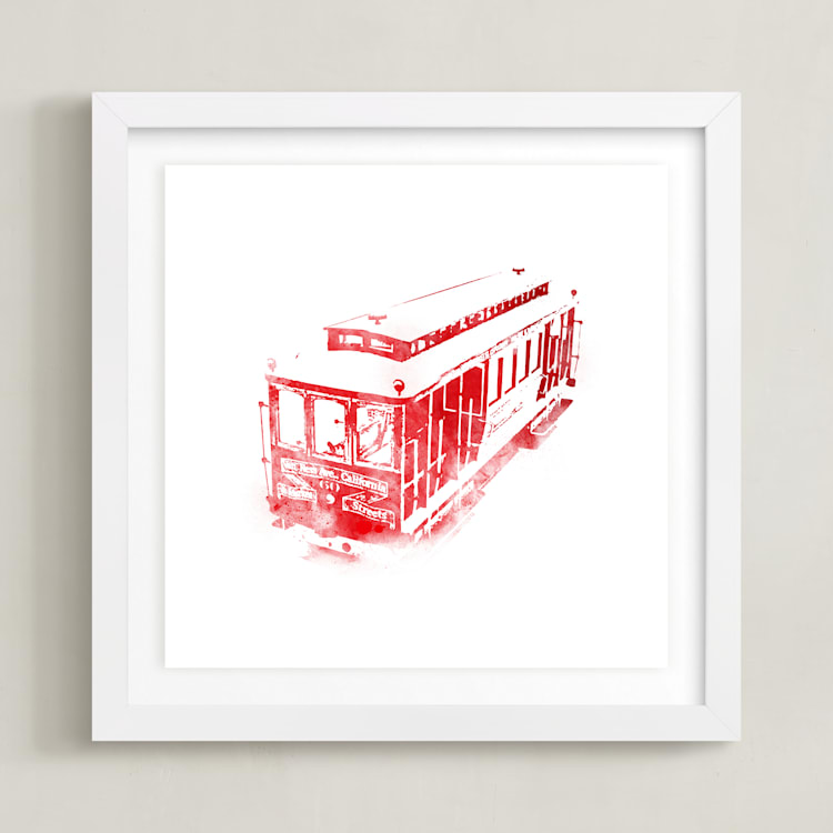"Hop On!" - Art Print in Poppy by Paul Berthelot - Framed