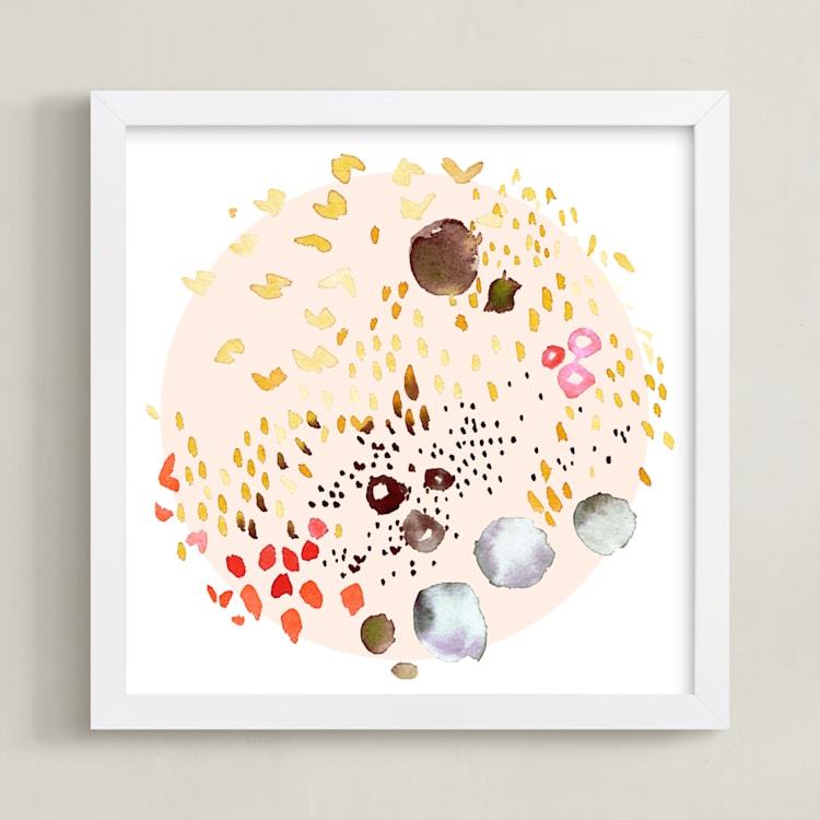 "Circulation" - Art Print in Blush by Kelly Ventura - Framed