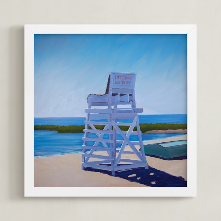 "Abandoned Watch" - Art Print in Crisp Blue by Carol C. Young - Framed