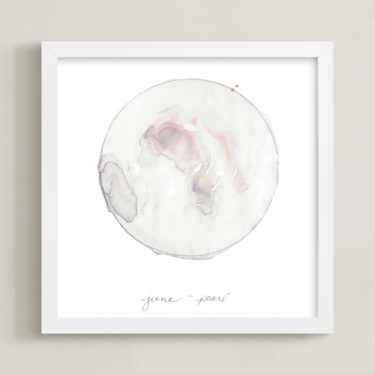 "June - Pearl" - Art Print in Pearl by Naomi Ernest - Framed