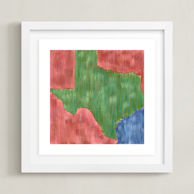 "Texas in Paint" - Art Print in Texas Bluebonnet by Denise Wong - Framed