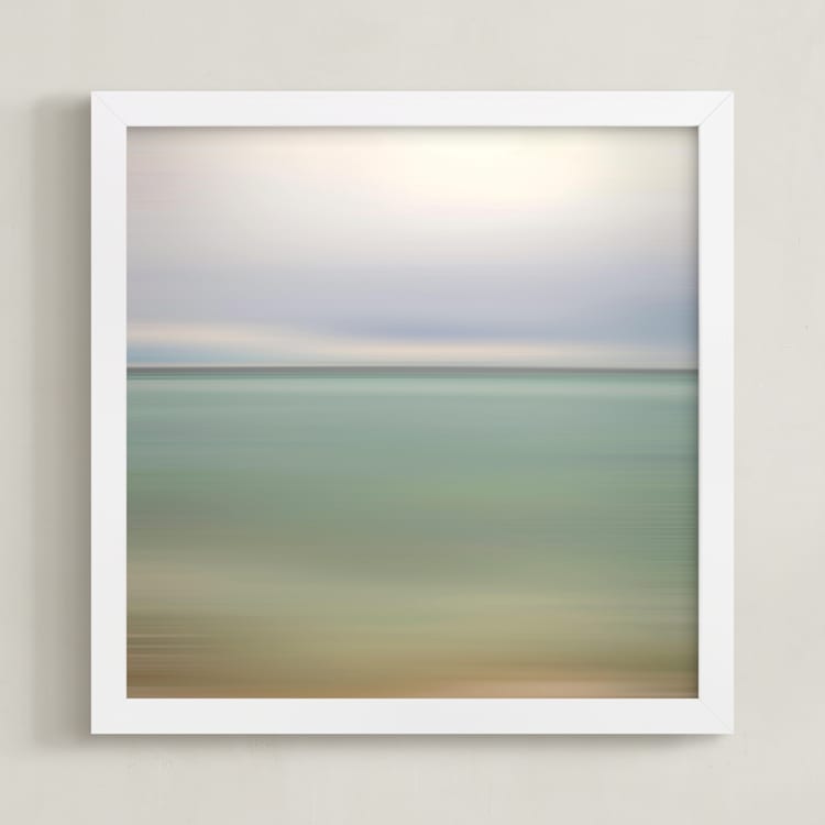 "Twisted Horizon" - Art Print in Seafoam by amanda cunningham - Framed