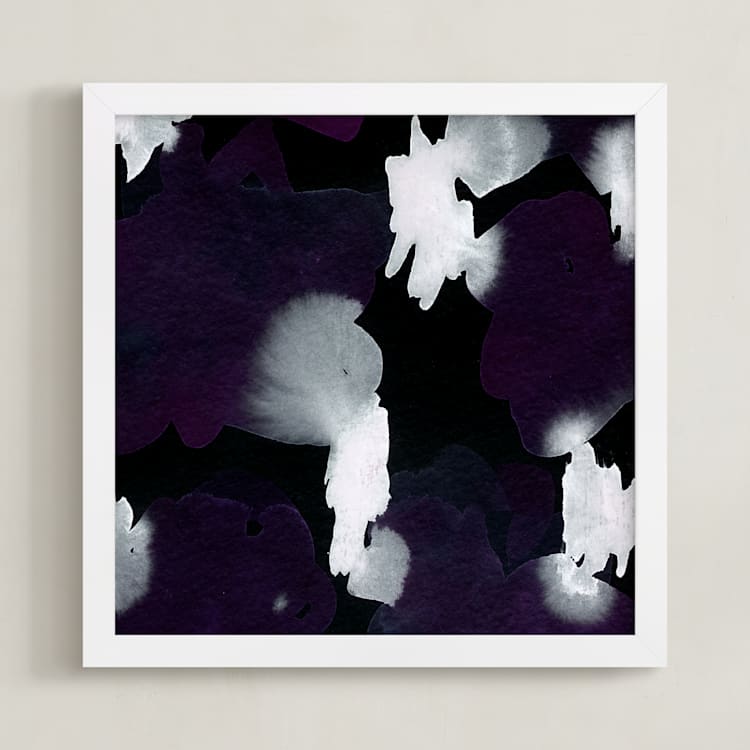 "Moonlit" - Art Print in Eggplant by Simona Camp - Framed