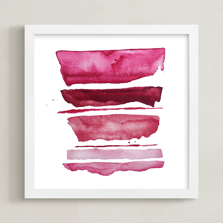 "of land and sea_ pink refraction" - Art Print in deep red rose by Kiana Lee - Framed