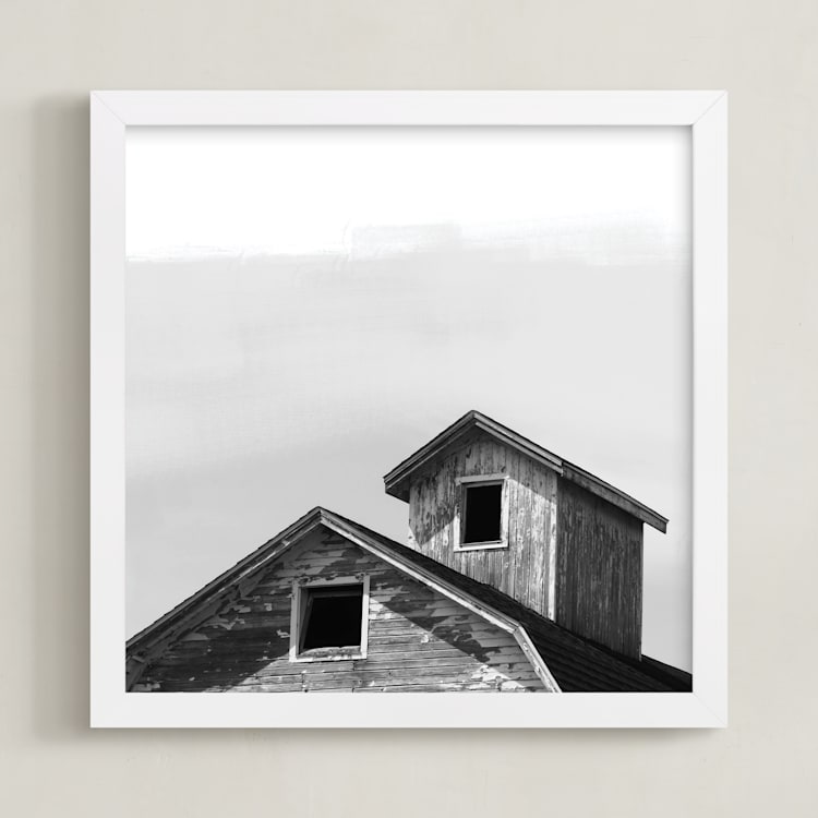 "Salvage - Barn Series 3" - Art Print in Slate Gray by Sheila Corcoran - Framed