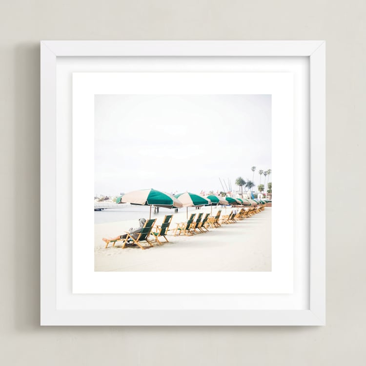"San Diego Winter" - Art Print in sand by Dariela Cruz - Framed
