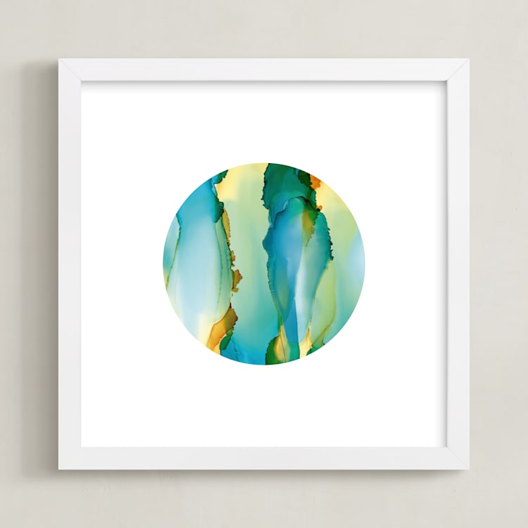 "Marine" - Art Print in Blue Marine by Jennifer Morehead - Framed