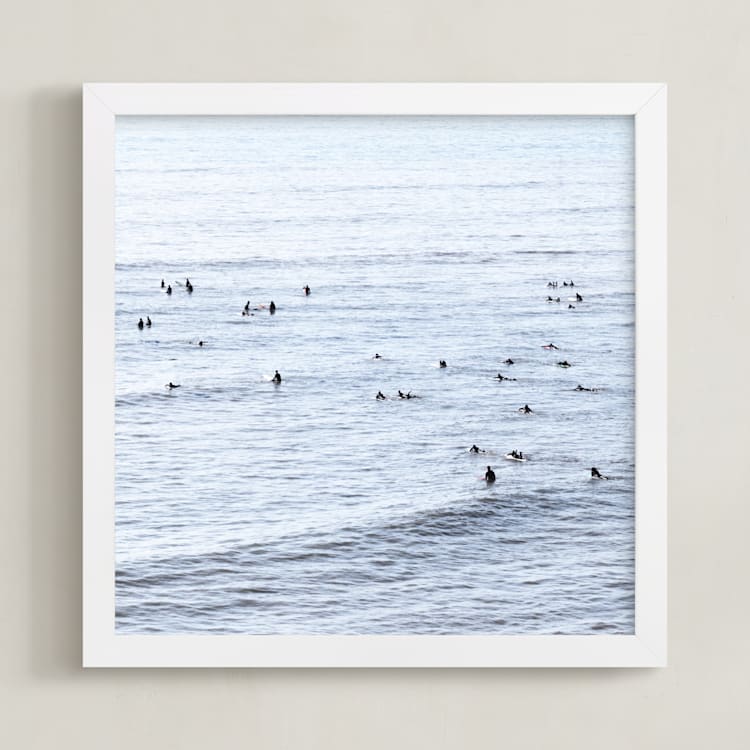 "Find Light In The Beautiful Sea" - Art Print in Seaside Blue by Summer Strauch - Framed