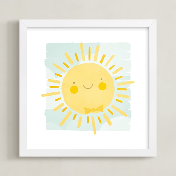 "Sunny" - Art Print in Sky by Susan Asbill - Framed