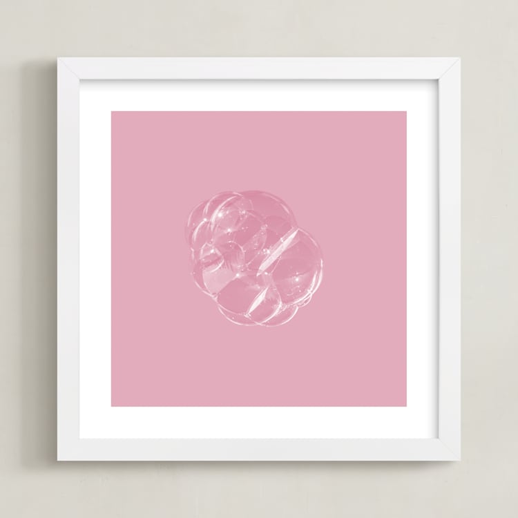 "Sargasso" - Art Print in Bubblegum Pink by Lynann Colligan - Framed