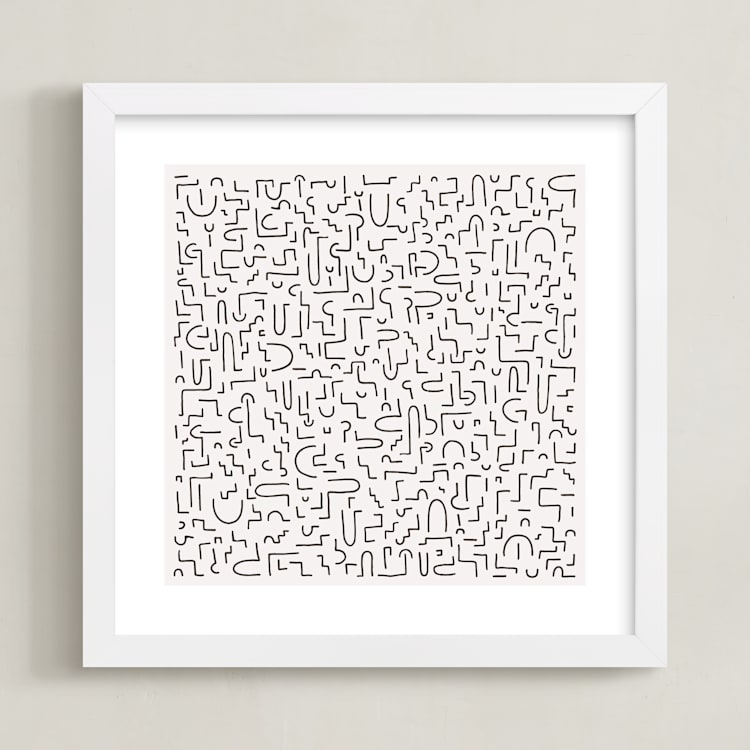 "Neurons" - Art Print in Charcoal by Katie Zimpel - Framed