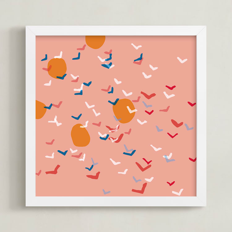 "No Problems" - Art Print in peach by raven erebus - Framed