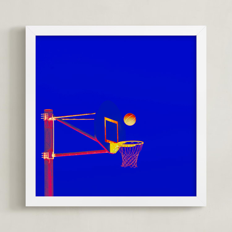 "Court Pop 4" - Art Print in Midnight Dunk by Tania Medeiros - Framed