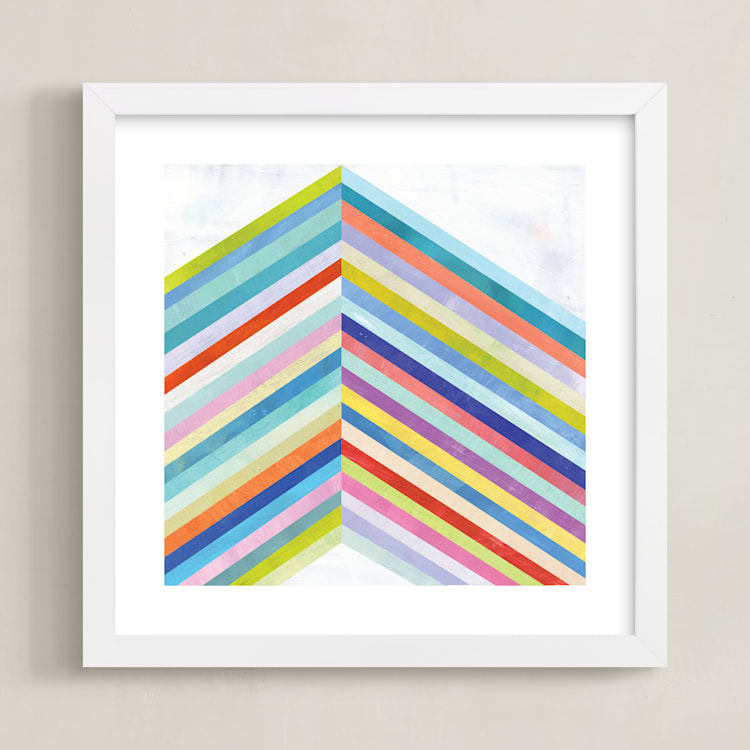 "Converge" - Art Print in Rainbow by melanie mikecz - Framed