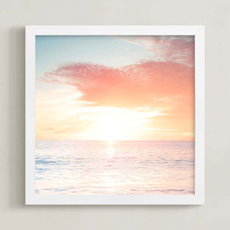 "social sorbet 5" - Art Print in Peach by Kamala Nahas - Framed